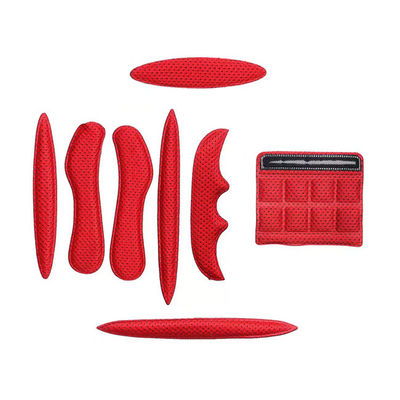 Good Elasticity Red Bike Helmet Pads Breathable Hot Pressing Strong Toughness